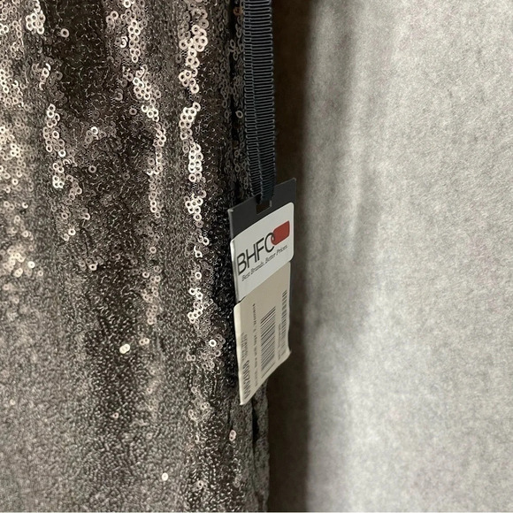 Vera Wang Sequin Sheath Cowl Back Pewter Holiday Party Dress - Picture 7 of 9